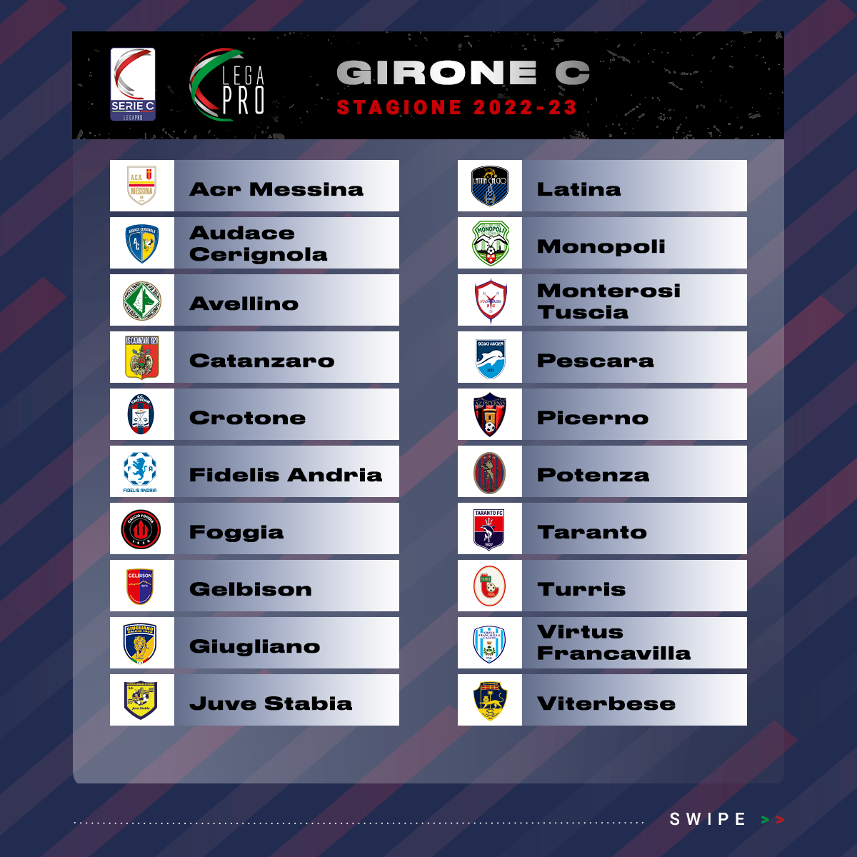 Serie C, tutte le avversarie 2022/2023 del Foggia Calcio